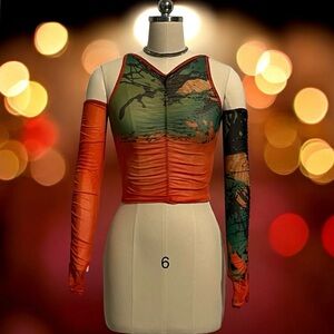 Edgy Mesh Tank Top w/ Sleeves